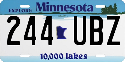 MN license plate 244UBZ