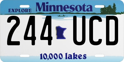 MN license plate 244UCD