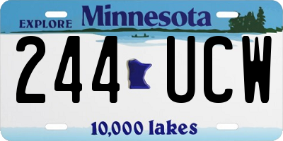 MN license plate 244UCW