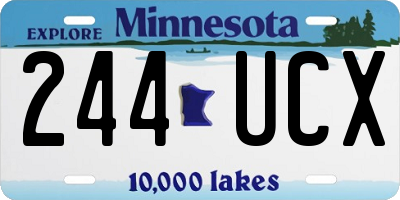 MN license plate 244UCX