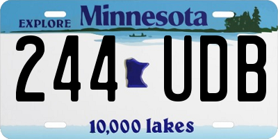 MN license plate 244UDB
