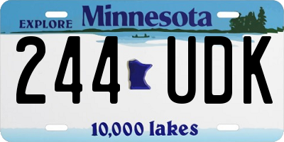 MN license plate 244UDK