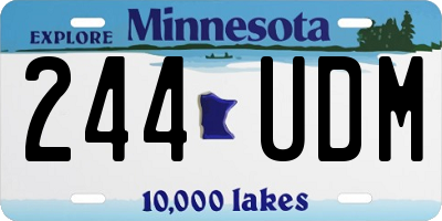 MN license plate 244UDM