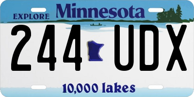 MN license plate 244UDX