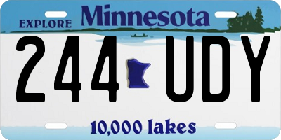 MN license plate 244UDY