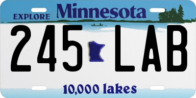 MN license plate 245LAB