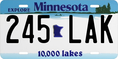 MN license plate 245LAK