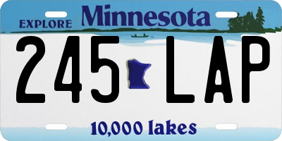 MN license plate 245LAP