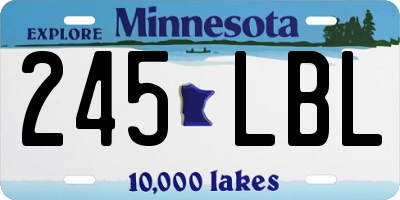 MN license plate 245LBL