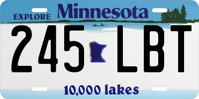 MN license plate 245LBT