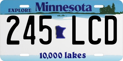 MN license plate 245LCD