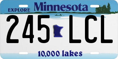 MN license plate 245LCL