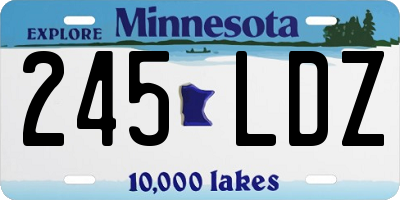 MN license plate 245LDZ