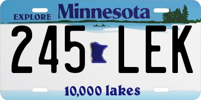 MN license plate 245LEK