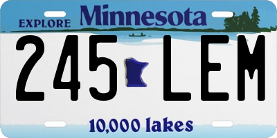 MN license plate 245LEM