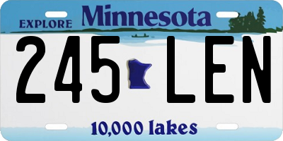 MN license plate 245LEN