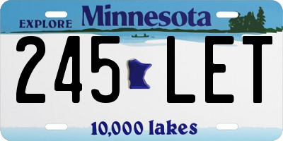 MN license plate 245LET