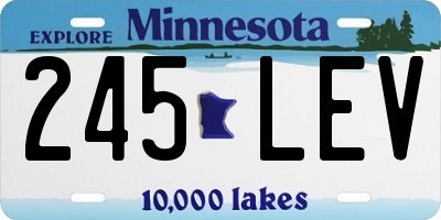 MN license plate 245LEV