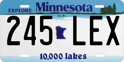 MN license plate 245LEX