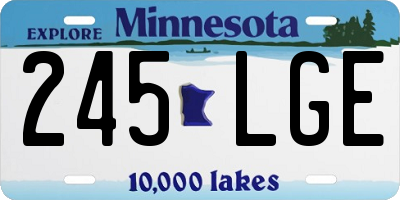 MN license plate 245LGE