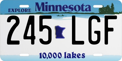 MN license plate 245LGF