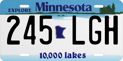 MN license plate 245LGH