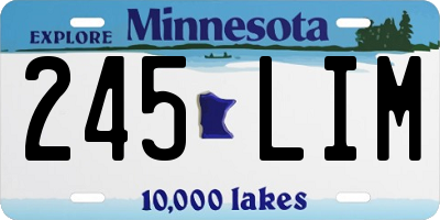 MN license plate 245LIM