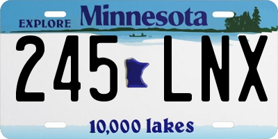 MN license plate 245LNX