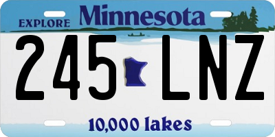 MN license plate 245LNZ