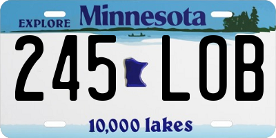 MN license plate 245LOB