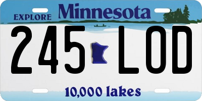 MN license plate 245LOD