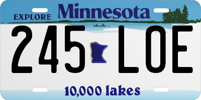 MN license plate 245LOE