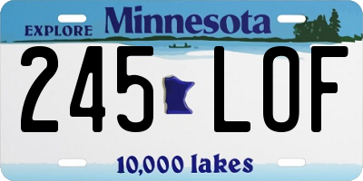MN license plate 245LOF