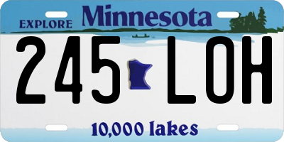MN license plate 245LOH