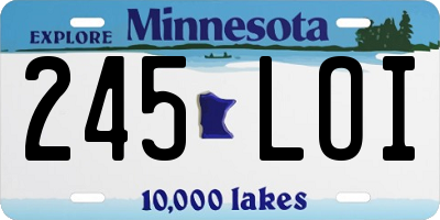 MN license plate 245LOI