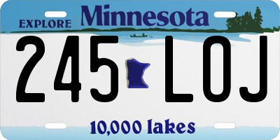 MN license plate 245LOJ