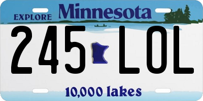 MN license plate 245LOL