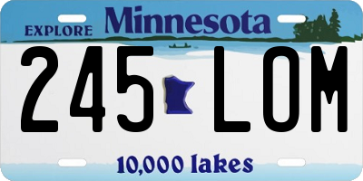 MN license plate 245LOM