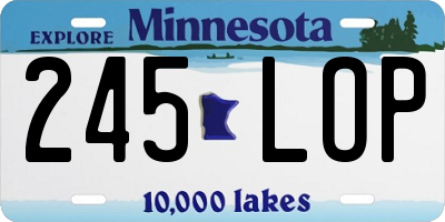 MN license plate 245LOP