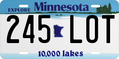 MN license plate 245LOT