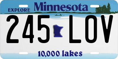 MN license plate 245LOV