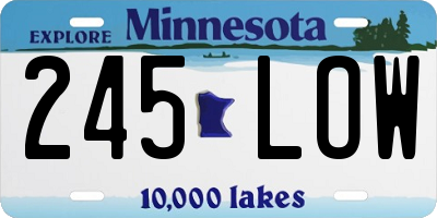 MN license plate 245LOW