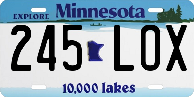MN license plate 245LOX