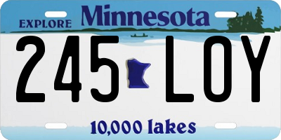 MN license plate 245LOY