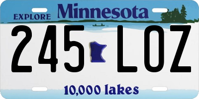 MN license plate 245LOZ