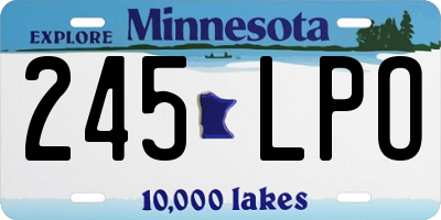 MN license plate 245LPO