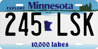 MN license plate 245LSK