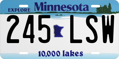 MN license plate 245LSW