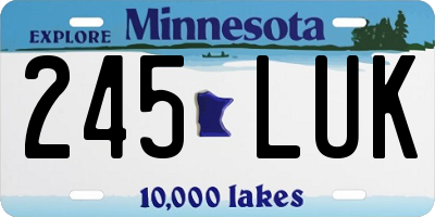 MN license plate 245LUK