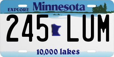 MN license plate 245LUM